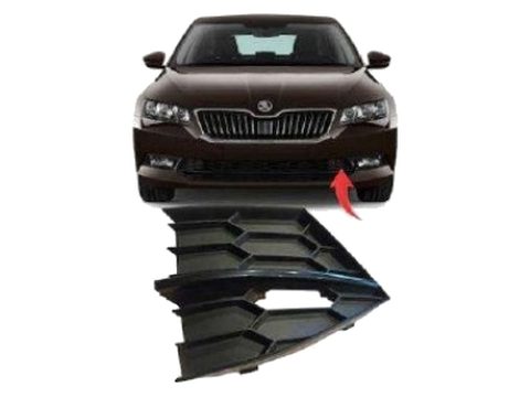 Skoda SüperB Sol Tampon Kapağı Siyah 2015 Sonrası