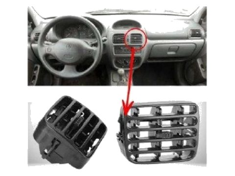 Clio 2 Orta Havalandırma Izgarası Sağ - Siyah