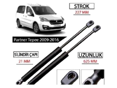 Partner Tepee Berlingo 2009-2016 Tek Kapı Bagaj Amortisörü