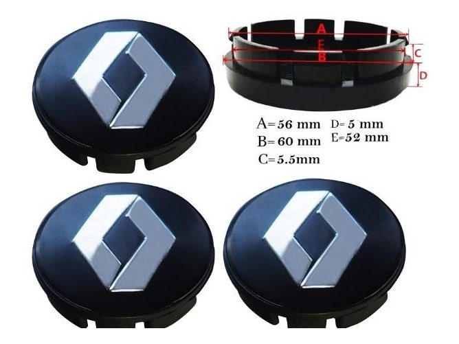 Jant Göbek Arması (56- 52MM)GRI – Renault