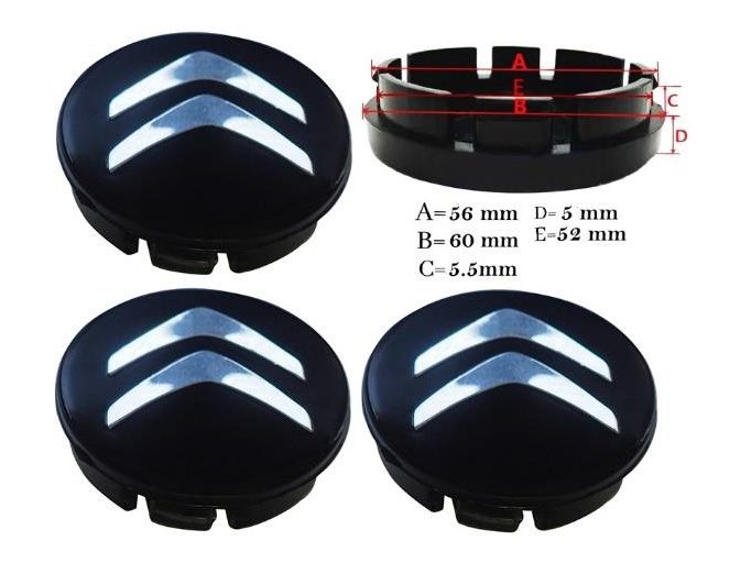 Jant Göbek Arması 56- 60MM(SIYAH) – Citroen
