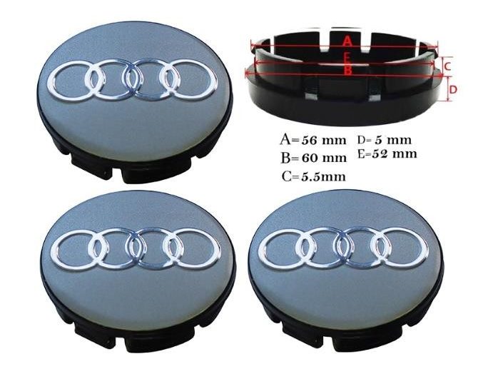 Jant Göbek Arması 56- 52MM(SIYAH) – Audi