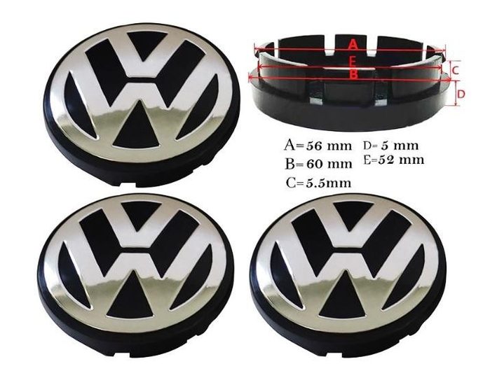 Jant Göbek Arma 60Ø Siyah – Volkswagen