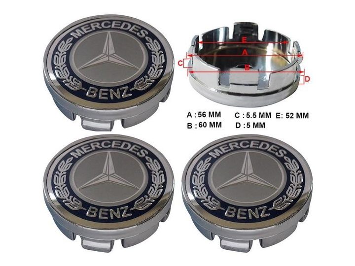 Jant Göbek Arması 56- 52MM (mavi) – Mercedes