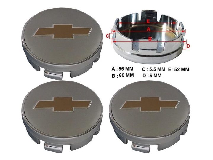 Jant Göbek Arması Nikel 56-60MM (gri-Sari) – Chevrolet