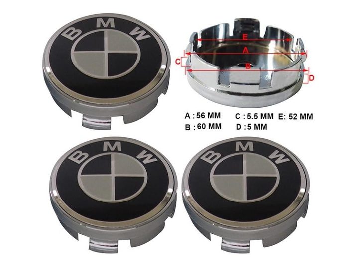 Jant Göbek Arması Nikel 60-56MM (siyah) – BMW