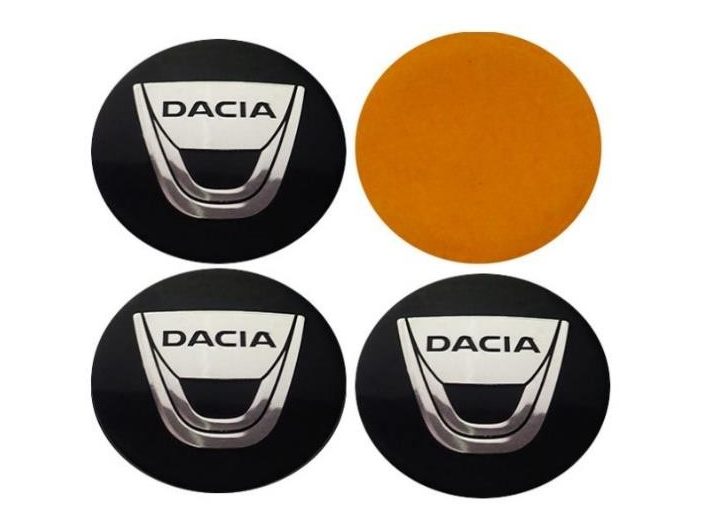 Jant Göbek Arması (4 LÜ) Yapışma Oval 56Q (siyah) – Dacia