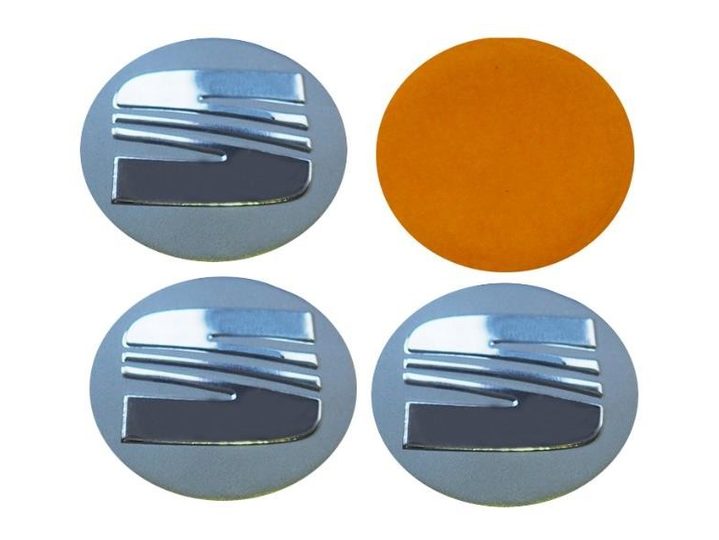 Jant Göbek Arması (4 LÜ) Yapışma Oval 56Q (gri) – Seat