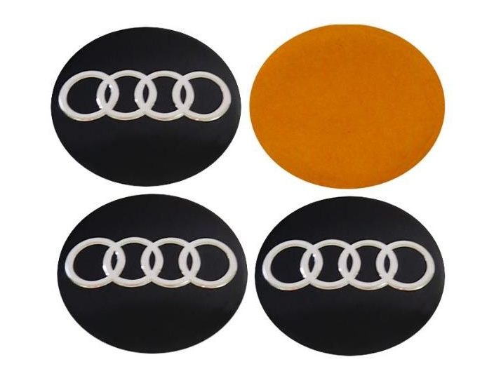 Jant Göbek Arması (4 LÜ) Yapışma Oval 56Q(SIYAH) – Audi